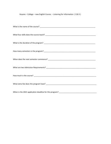 Listening for Course Information