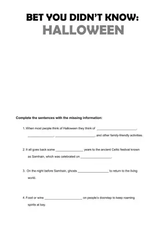 Be you didn't know... Halloween