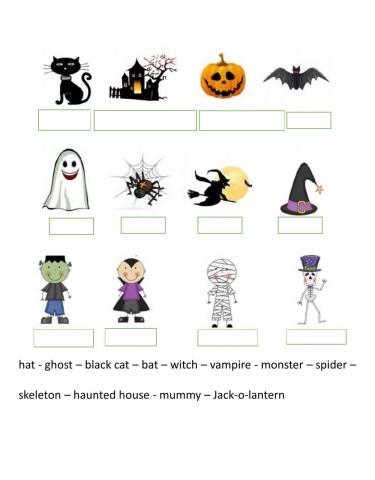 Halloween vocabulary
