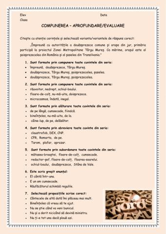 Compunerea - mijloc de îmbogățire a vocabularului