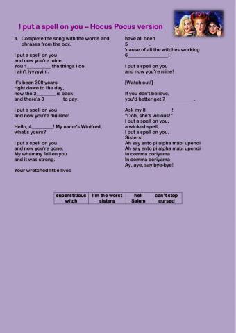 I put a spell on you - Hocus Pocus version