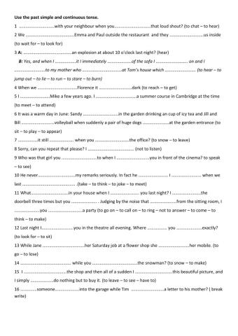 Past Simple & Continuous