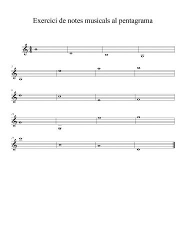 Les notes musicals al pentagrama (4t)