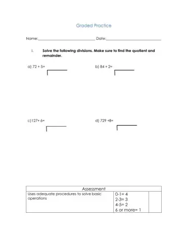 Graded Practice Divisions