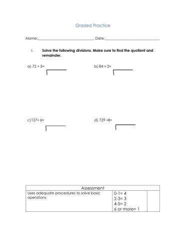 Graded Practice Divisions