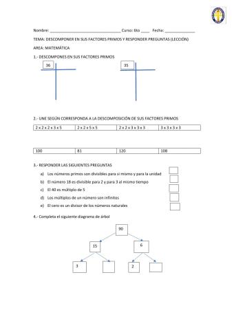 Lección factor primo