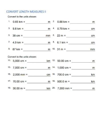 Convert Length Measures II
