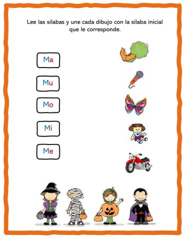 Lee las sílabas y une