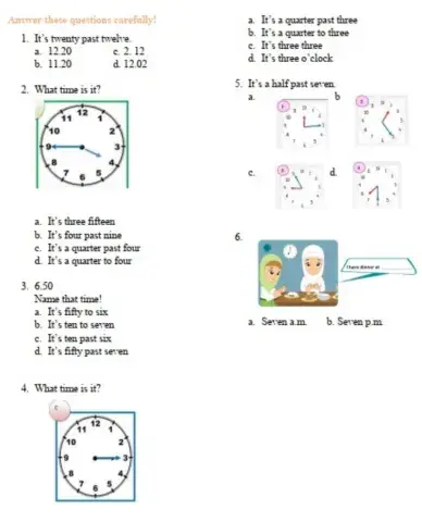 Telling the time in English