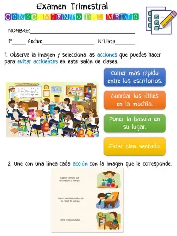 Examen TIMESTRAL Conocimiento del Medio