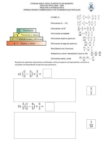Operaciones combinadas de racionales