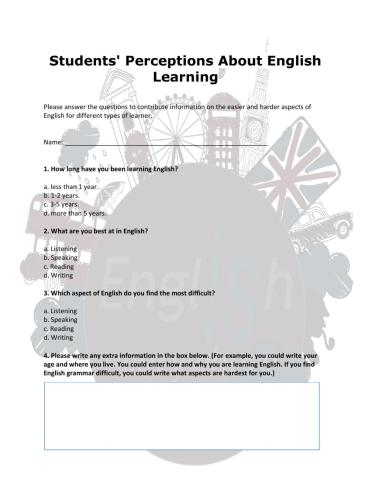 Students' perception in learning english