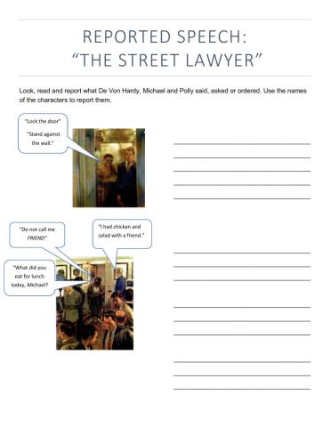 Reported Speech: The Street Lawyer