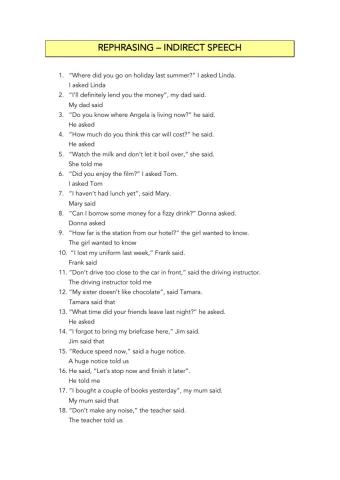Reported speech 3