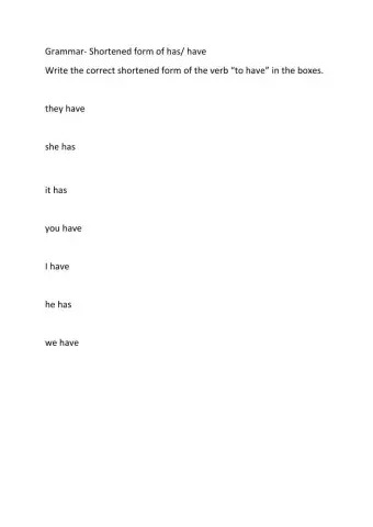 The verb -to have- contracted form