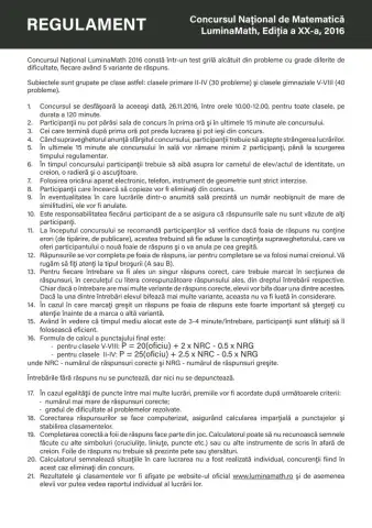 Subiecte LuminaMath 2016