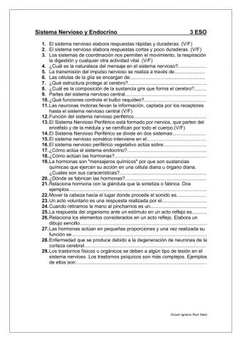 Sistema Nervioso y Endocrino