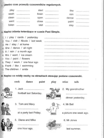 Past Simle (regular verbs +)