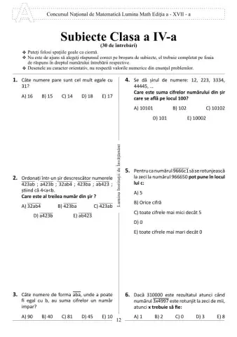 Subiecte LuminaMath 2013