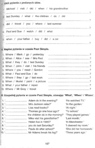 Past Simple - detailed questions