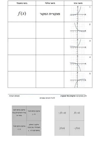 שיקופים על הצירים - קדם אנליזה