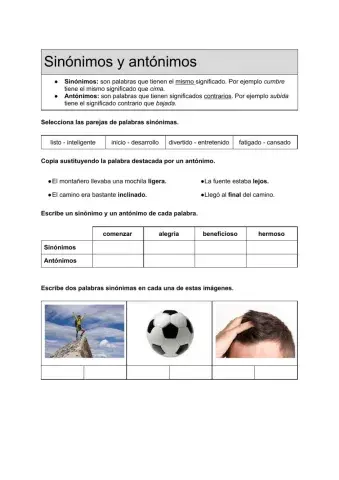 Sinónimos y antónimos