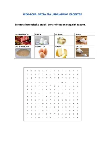 Gazta eta urdaiazpiko kroketak  hizki zopa
