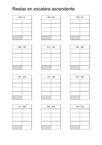 Resta en escalera ascendente