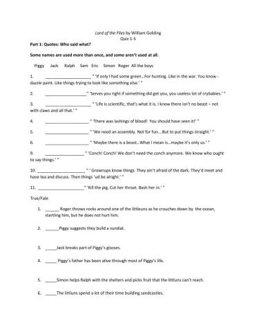 Lord of the Flies 1-5