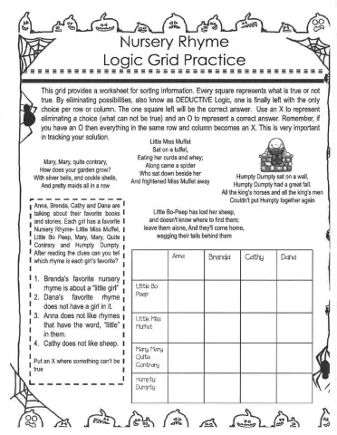 Halloween Logic Puzzles