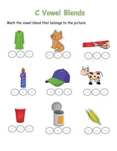 Letter C vowel blend
