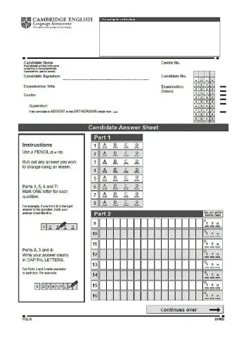 Reading and UoE - Answer sheet - 2020