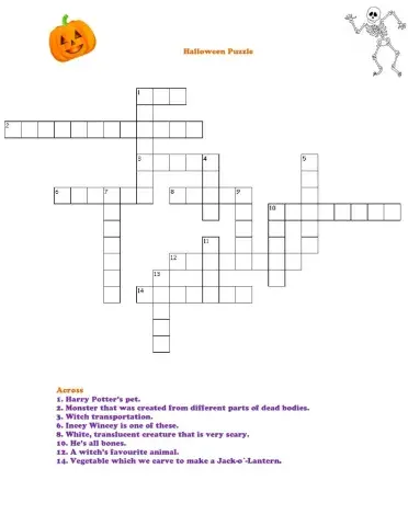 Halloween Crossword Puzzle