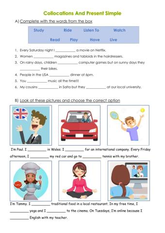 Collocations and Simple Present