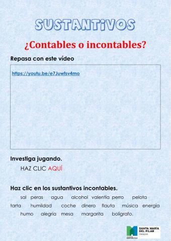 Sustantivos contables e incontables