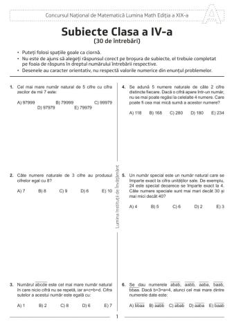 Subiecte LuminaMath-2015