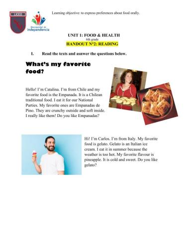 Reading: What's my favorite food?