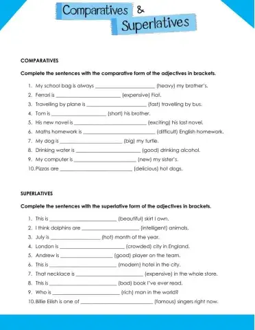 Comparatives and superlatives