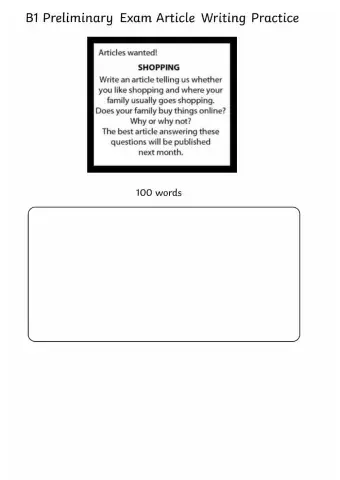 B1 Preliminary exam writing task