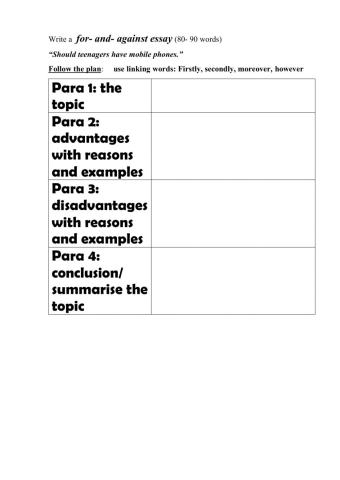 For-and-against essay