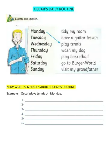 Oscar's daily routines