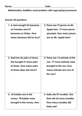 Addition with regrouping