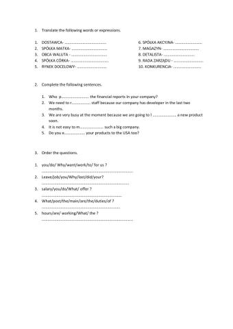 Economics and trade vocabulary