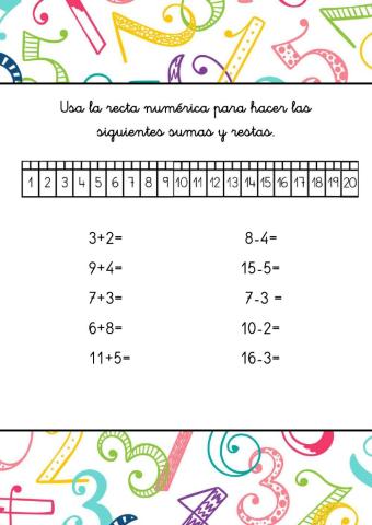 Sumas y restas 1-20