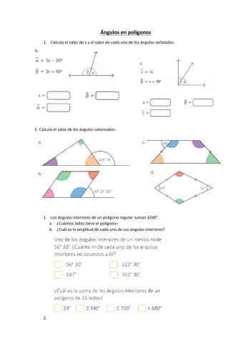 Ángulos en polígonos