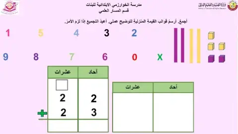 جمع عددين من رقمين