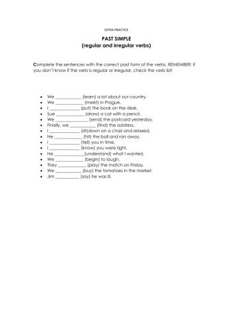 Past simple practice