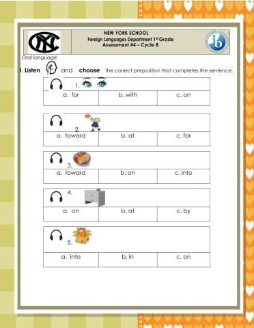 Assessment - 4 End punctuation, prepositions and adjectives