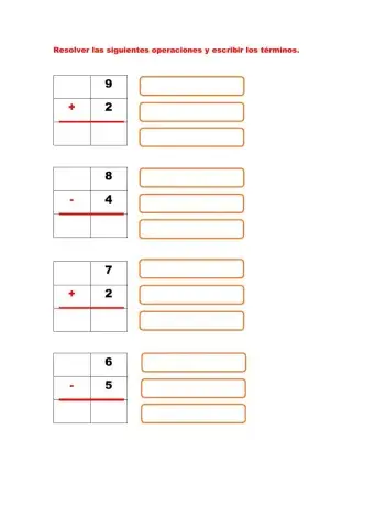 Términos de la suma y resta