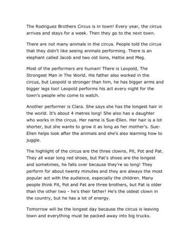 Comparatives and Superlatives Reading